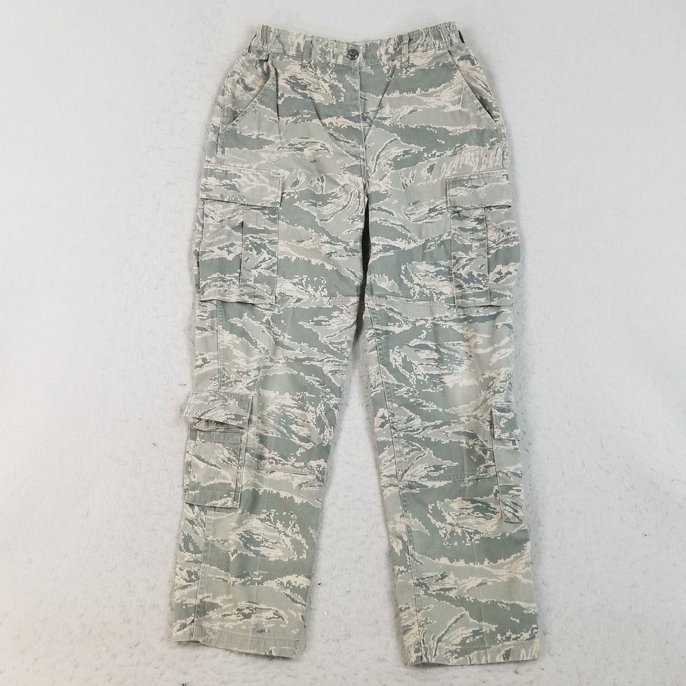 American Apparel Utility Pants Women 14S Gray Air Force Camo Cargo Trousers ABU
